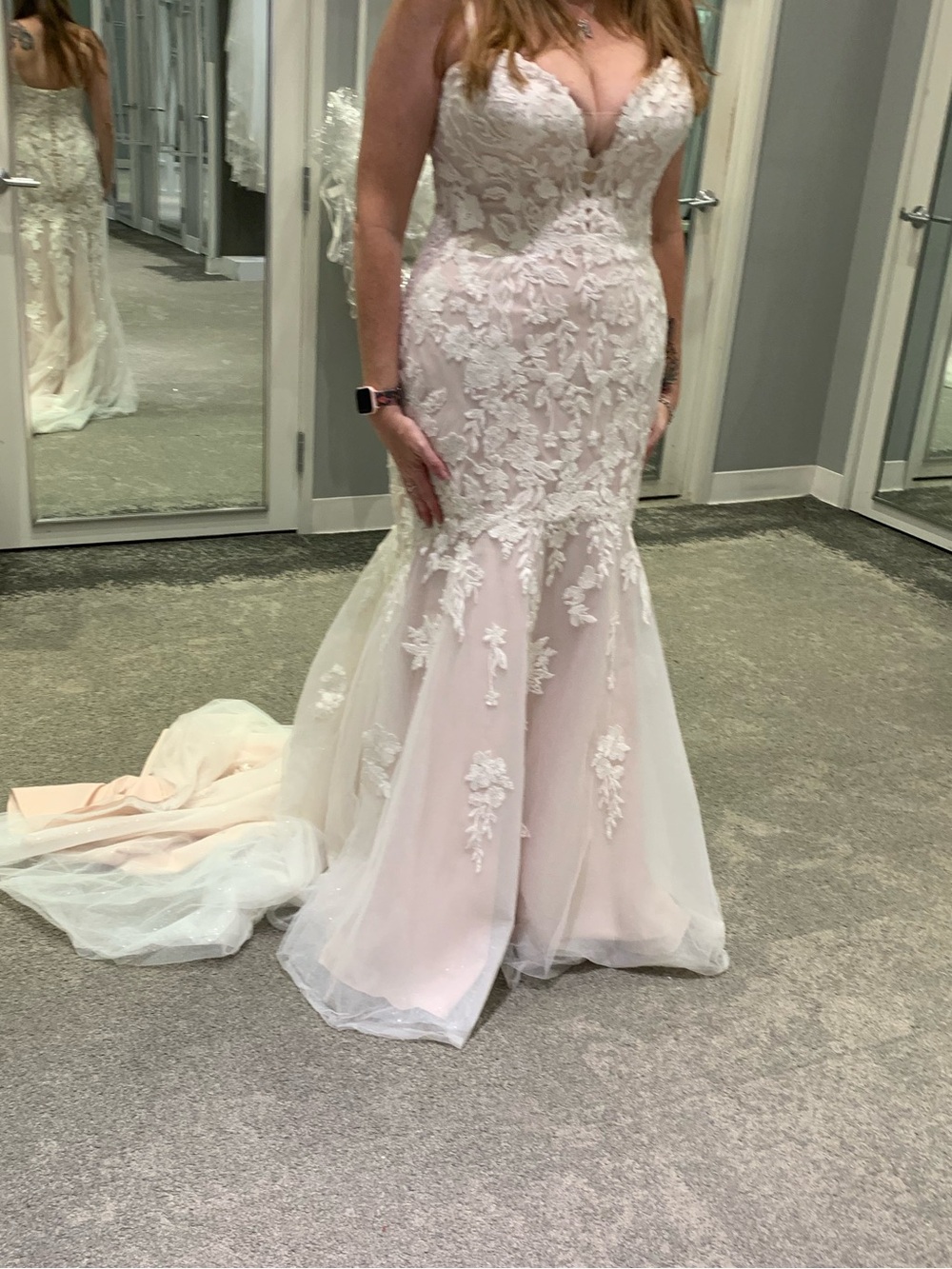 Oleg Cassini CWG912 Strapless Mermaid Bridal Gown - Picture 2 of 10